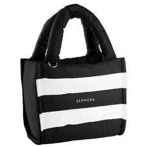 NWT Sephora Black and White Puffy Tote